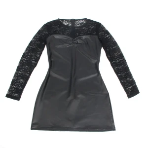SUBBLIME - 955595 VESTIDO MANGA COMPRIDA COM RENDA PRETA S/M